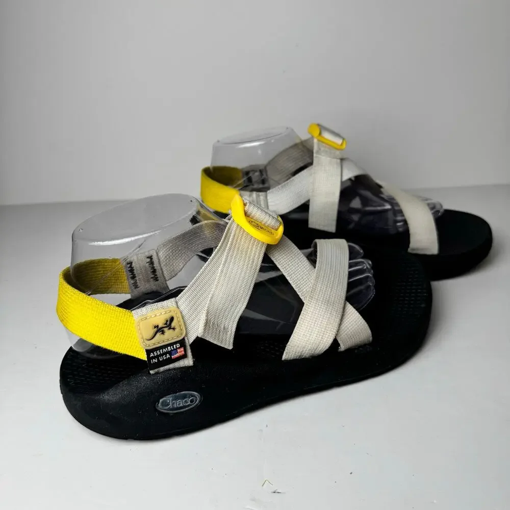 Chaco Z/1 Sandals Men’s M 8 Cream Yellow Vibram Hiking Sport Trail USA Assembled